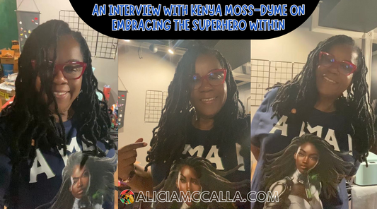 Author Kenya Moss Dyme Pictures Wearing a Black Woman Superhero
