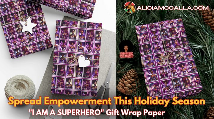 Spread Empowerment This Holiday Season with the "I AM A SUPERHERO" Gift Wrap Paper