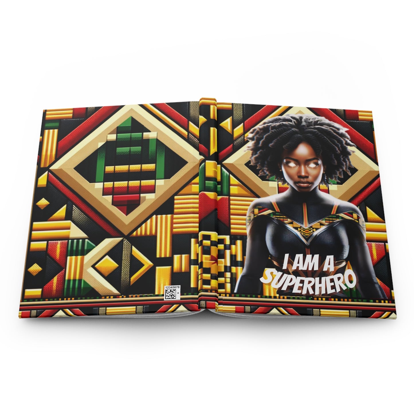 AFROFUTURISTIC KENTE SUPERHERO | Hardcover Journal Matte | BLACK HISTORY 365 COLLECTION