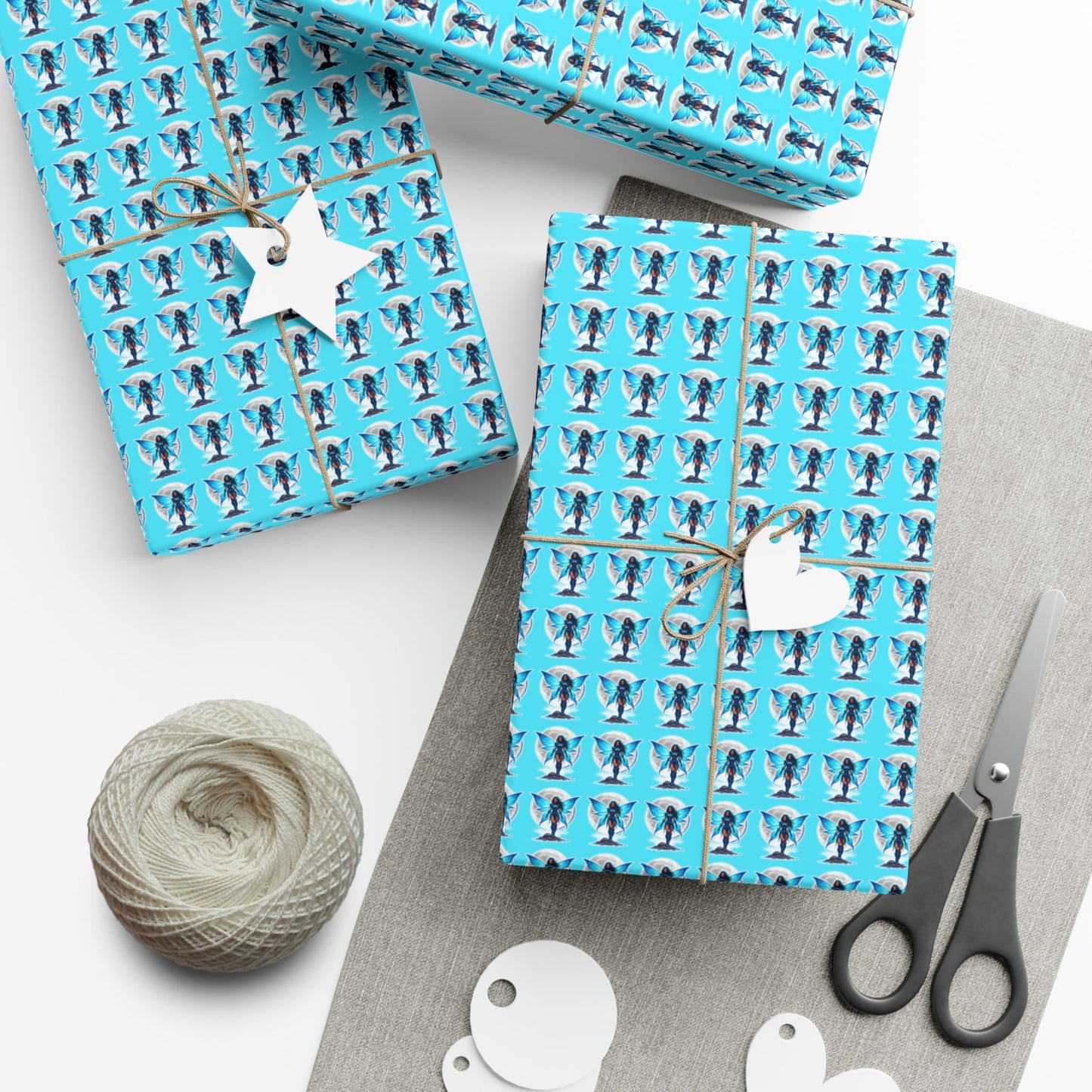 CELESTIAL BLUE FAIRY WARRIOR |  Gift Wrap | Turquoise Sky Edition