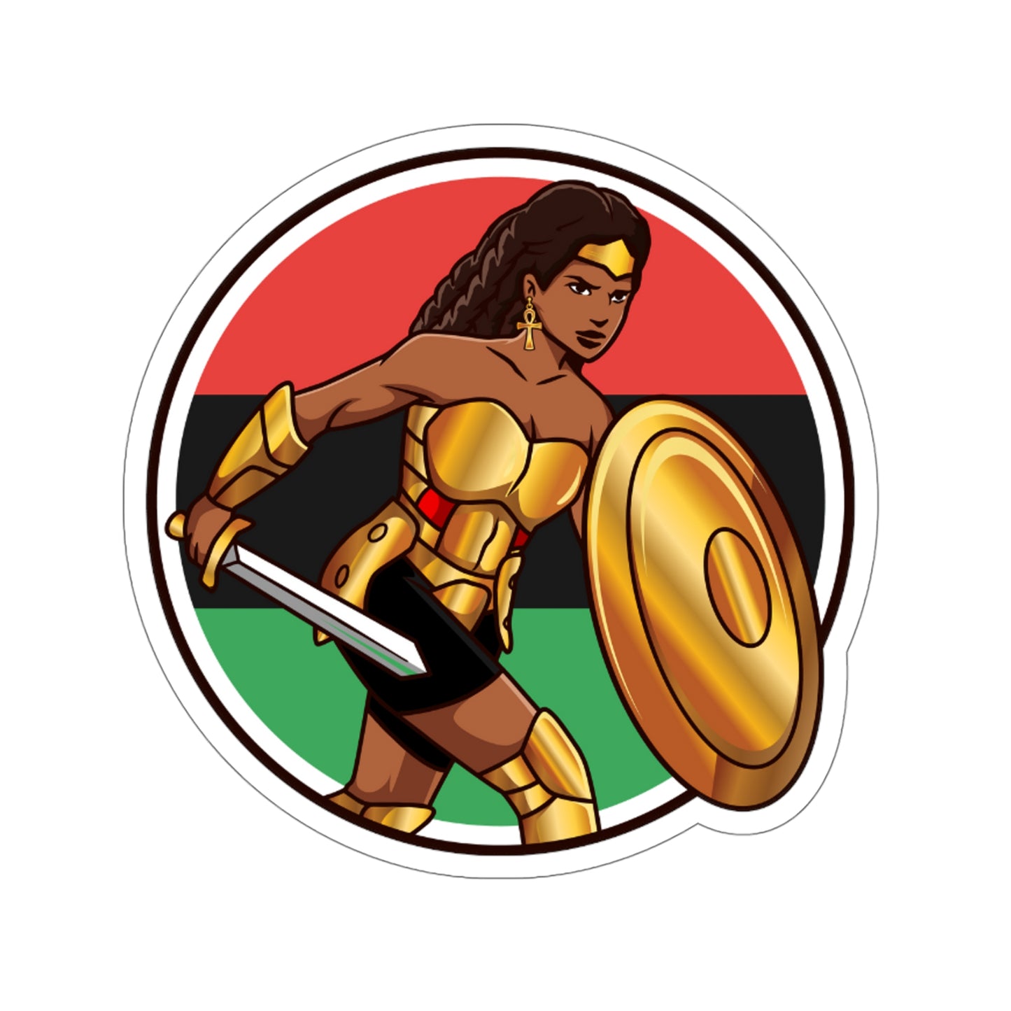 BADASS WARRIOR WOMAN | Kiss-Cut Stickers | African American Stickers