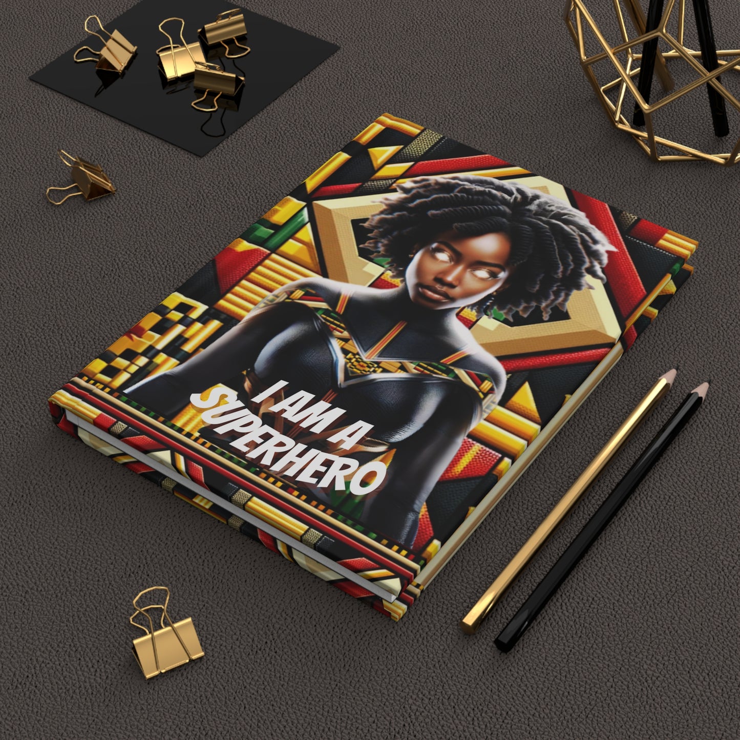 AFROFUTURISTIC KENTE SUPERHERO | Hardcover Journal Matte | BLACK HISTORY 365 COLLECTION