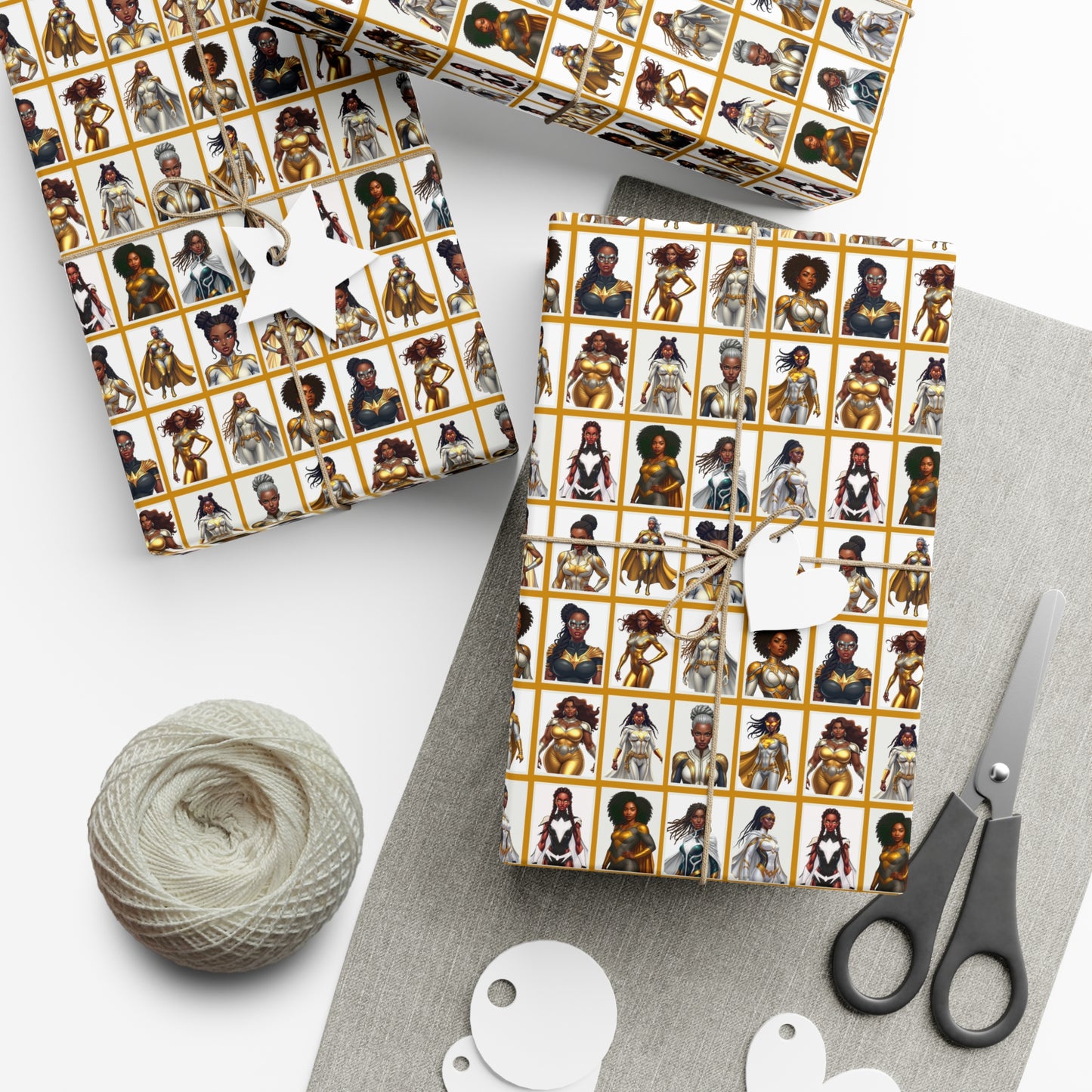 I AM A SUPERHERO (GOLD) | Luxury Gift Wrap Paper