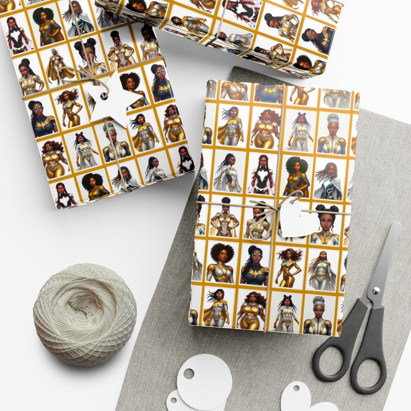 I AM A SUPERHERO (GOLD) | Luxury Gift Wrap Paper