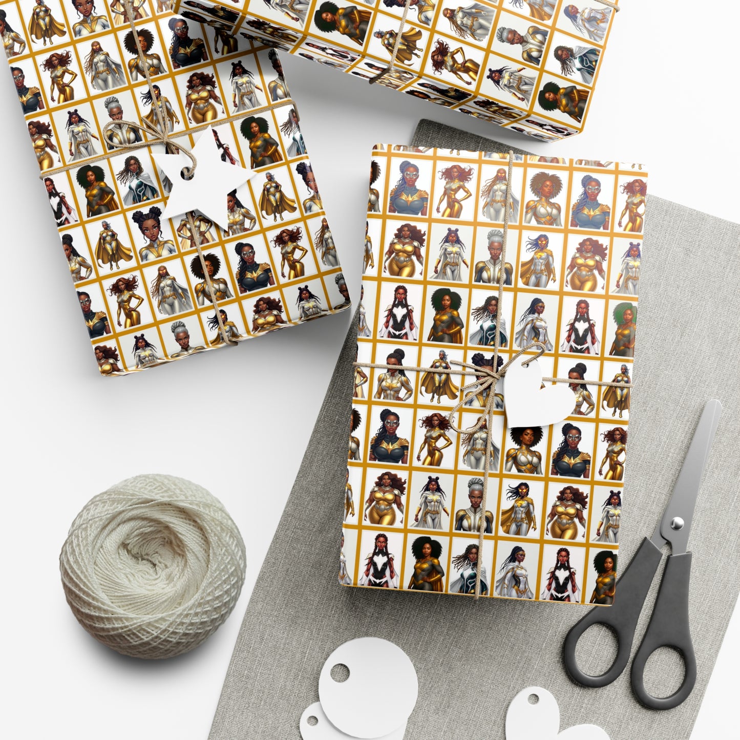 I AM A SUPERHERO (GOLD) | Luxury Gift Wrap Paper