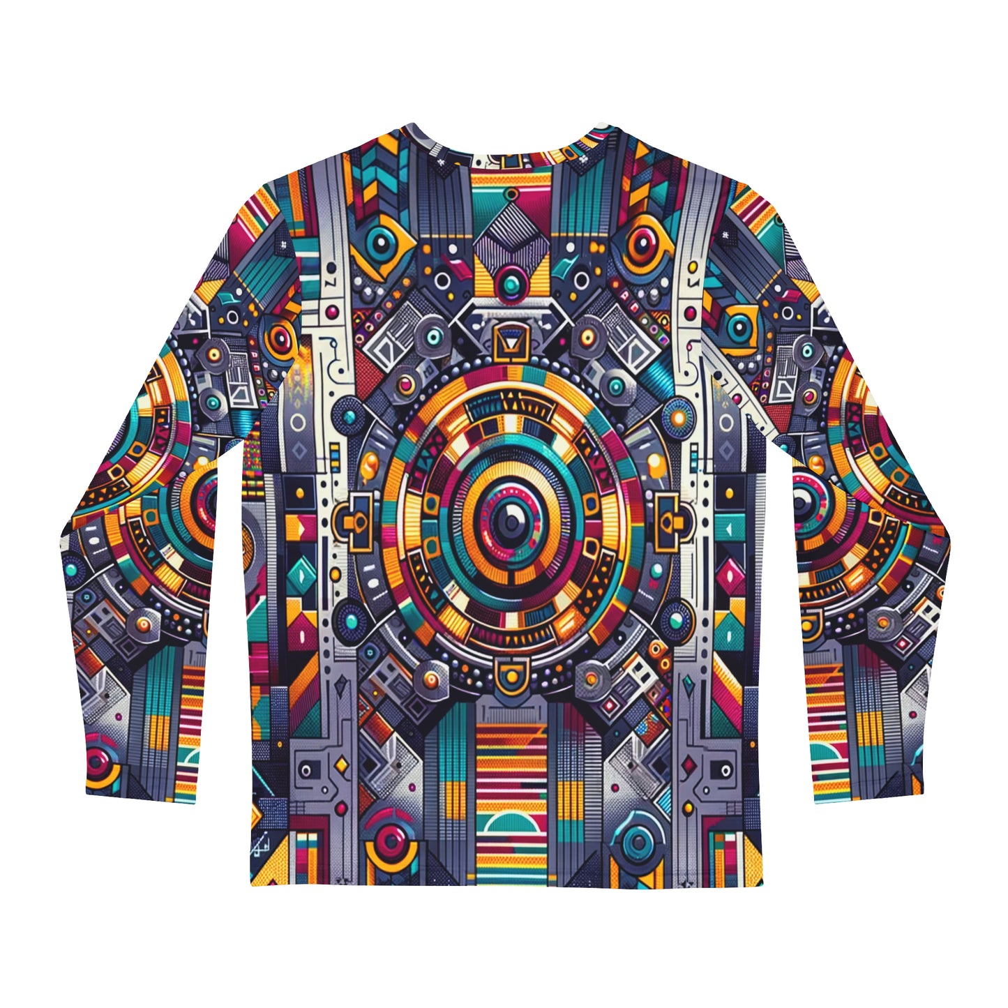 AFROFUTURISTIC KENTE 'COSMIC SANKOFA PORTAL' | Adult Men's Long Sleeve Shirt | BLACK HISTORY 365 COLLECTION