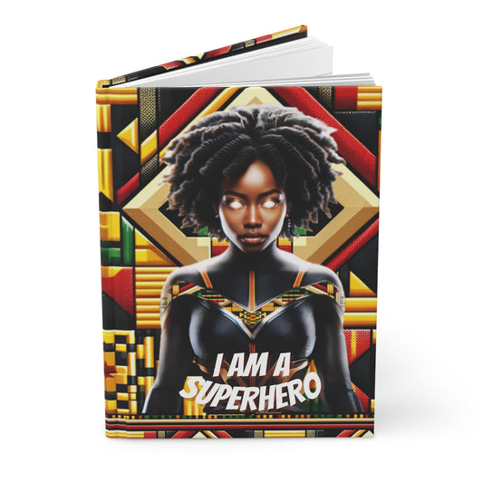 AFROFUTURISTIC KENTE SUPERHERO | Hardcover Journal Matte | BLACK HISTORY 365 COLLECTION