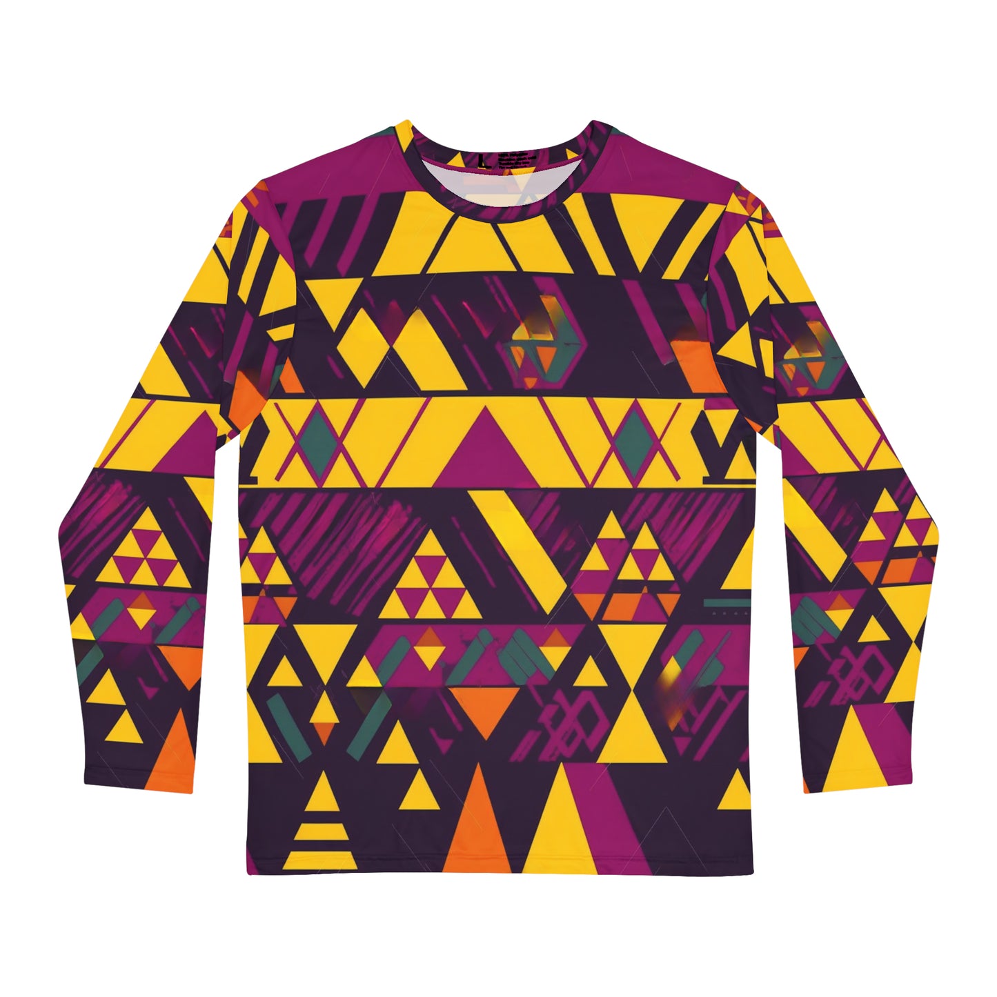 AFROFUTURISTIC KENTE 'VIBRANT ANCESTRY CIRCUIT' | Adult Men's Long Sleeve Shirt | BLACK HISTORY 365 COLLECTION