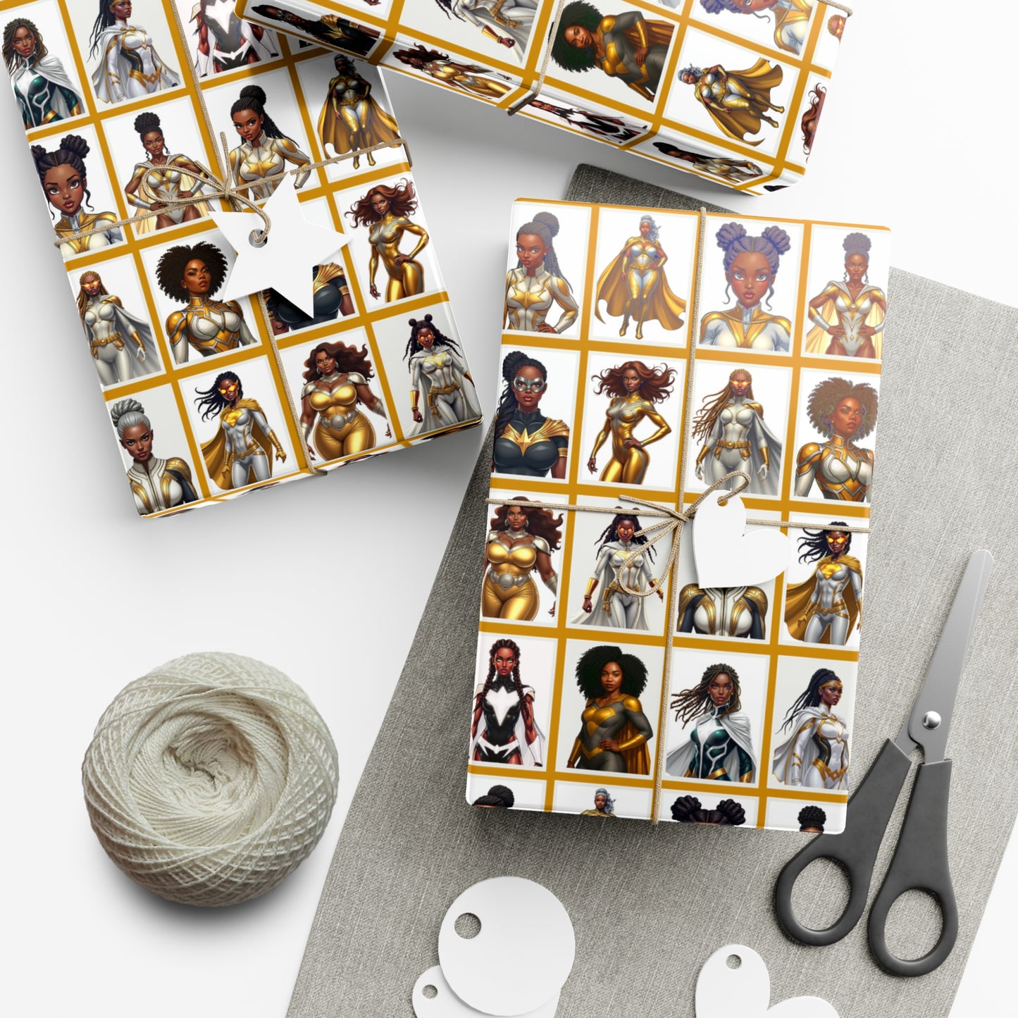 I AM A SUPERHERO (GOLD) | Luxury Gift Wrap Paper