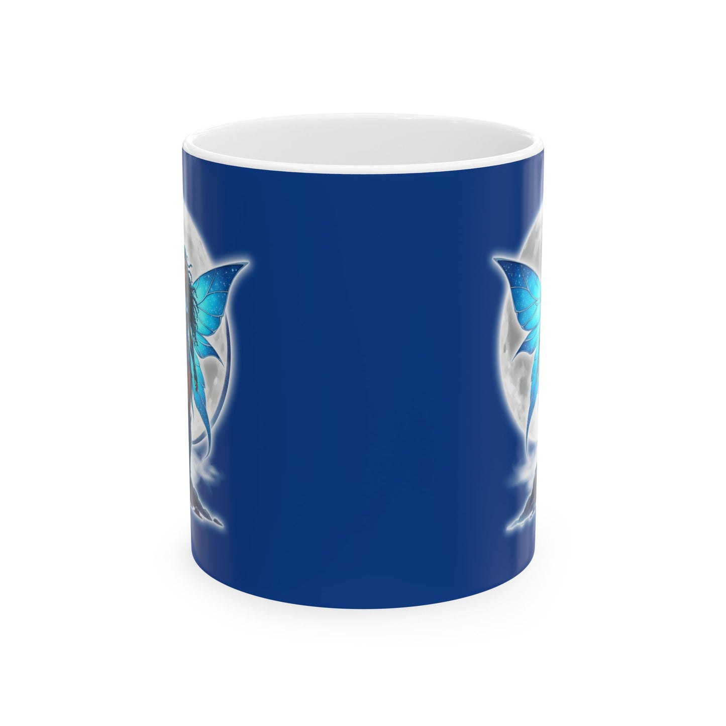 Celestial Blue Fairy Warrior | Ceramic Mug, (11oz, 15oz) | Black Fae Day Collection