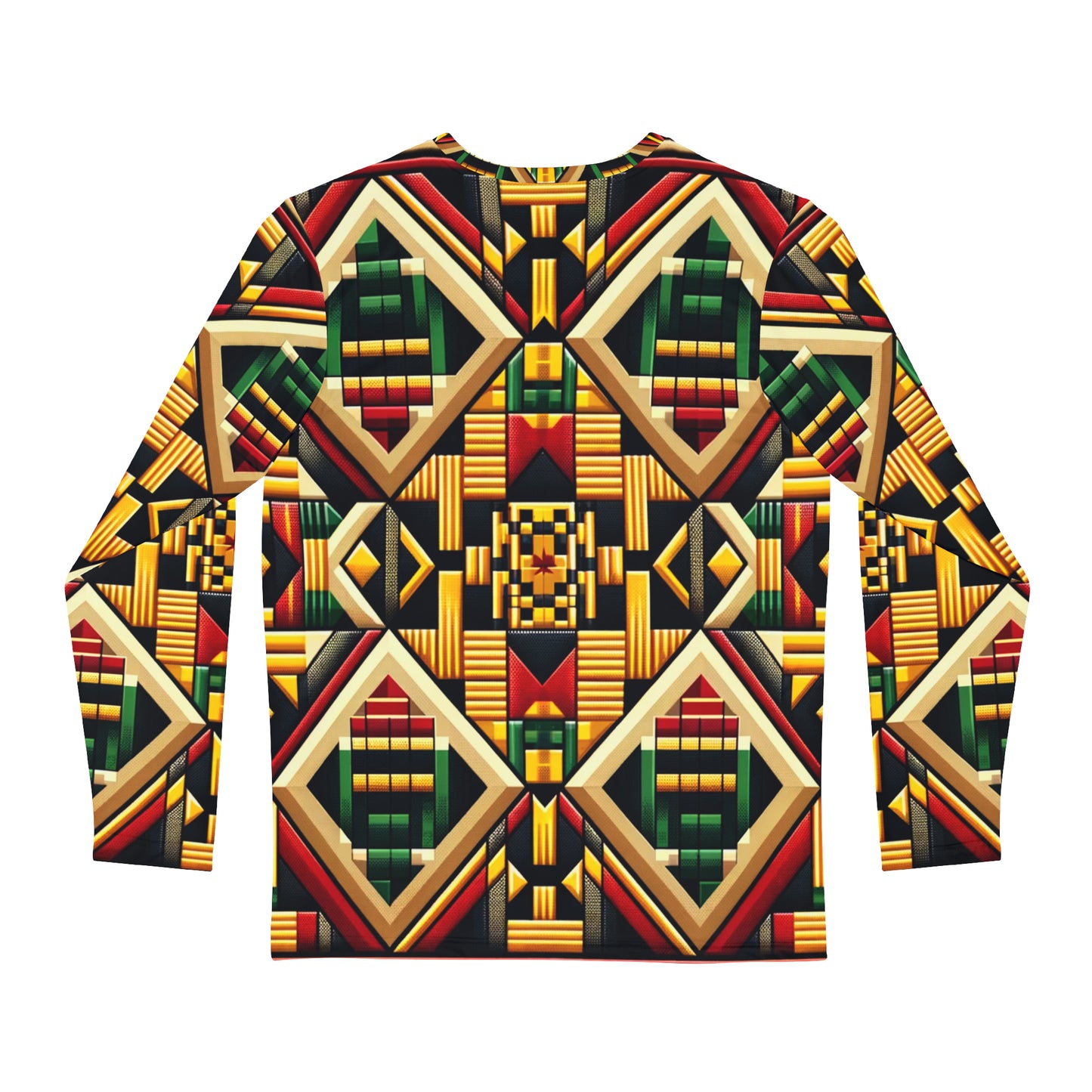 AFROFUTURISTIC KENTE GOLD FUSION | Adult Men's Long Sleeve Shirt | BLACK HISTORY 365 COLLECTION