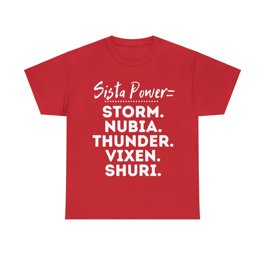 Sista Power Superhero NAMES | Adult Unisex Heavy Cotton Tee | African American T-Shirt | Express Delivery Available