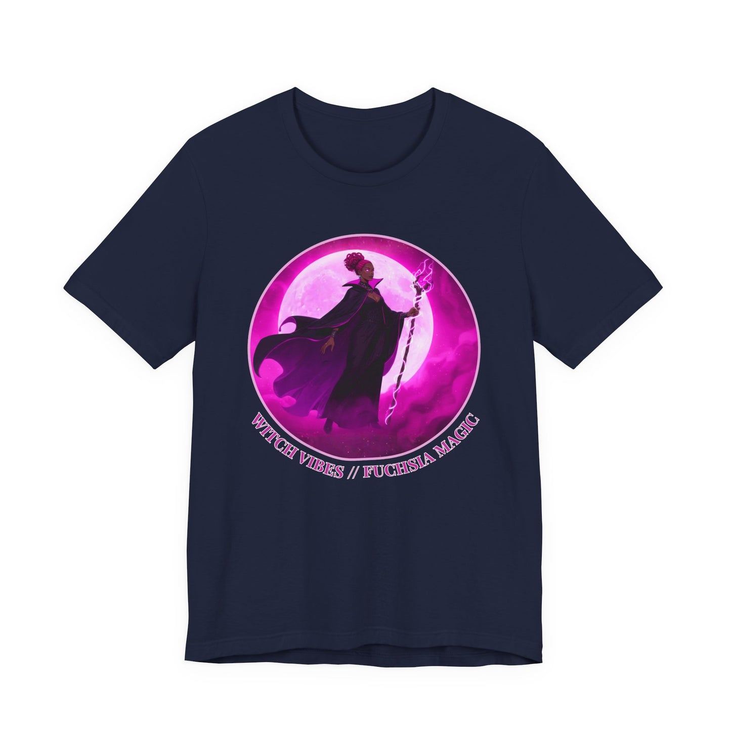 Fuchsia Magic T-Shirt | Witchcore Aesthetic Tee for Everyday Power | Black Woman Magic