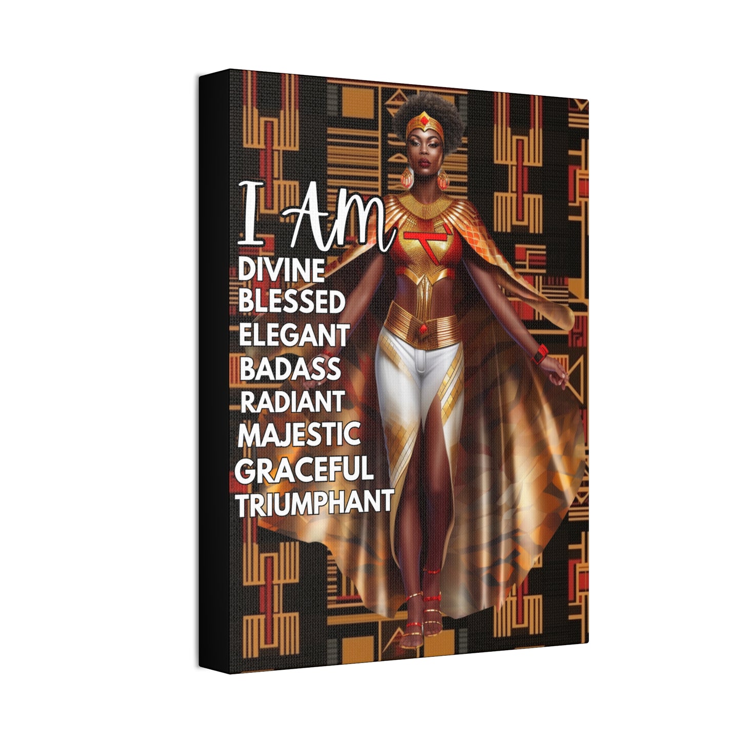 "Divine" BADASS WARRIOR WOMAN | Canvas Stretched, 1.5 | Affirmations Accessories
