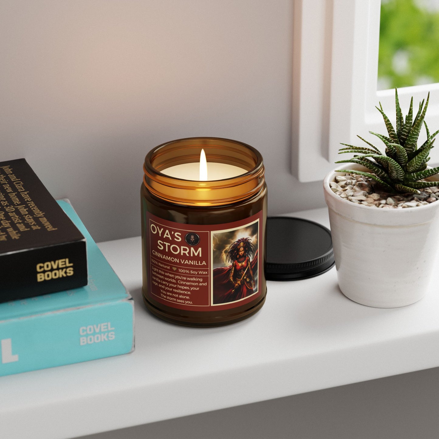 Oya's Storm Candle | Cinnamon Vanilla Scented Soy Wax | Sentinel Superhero Vigilante Storyworld