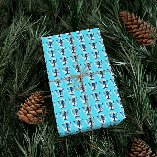 CELESTIAL BLUE FAIRY WARRIOR |  Gift Wrap | Turquoise Sky Edition
