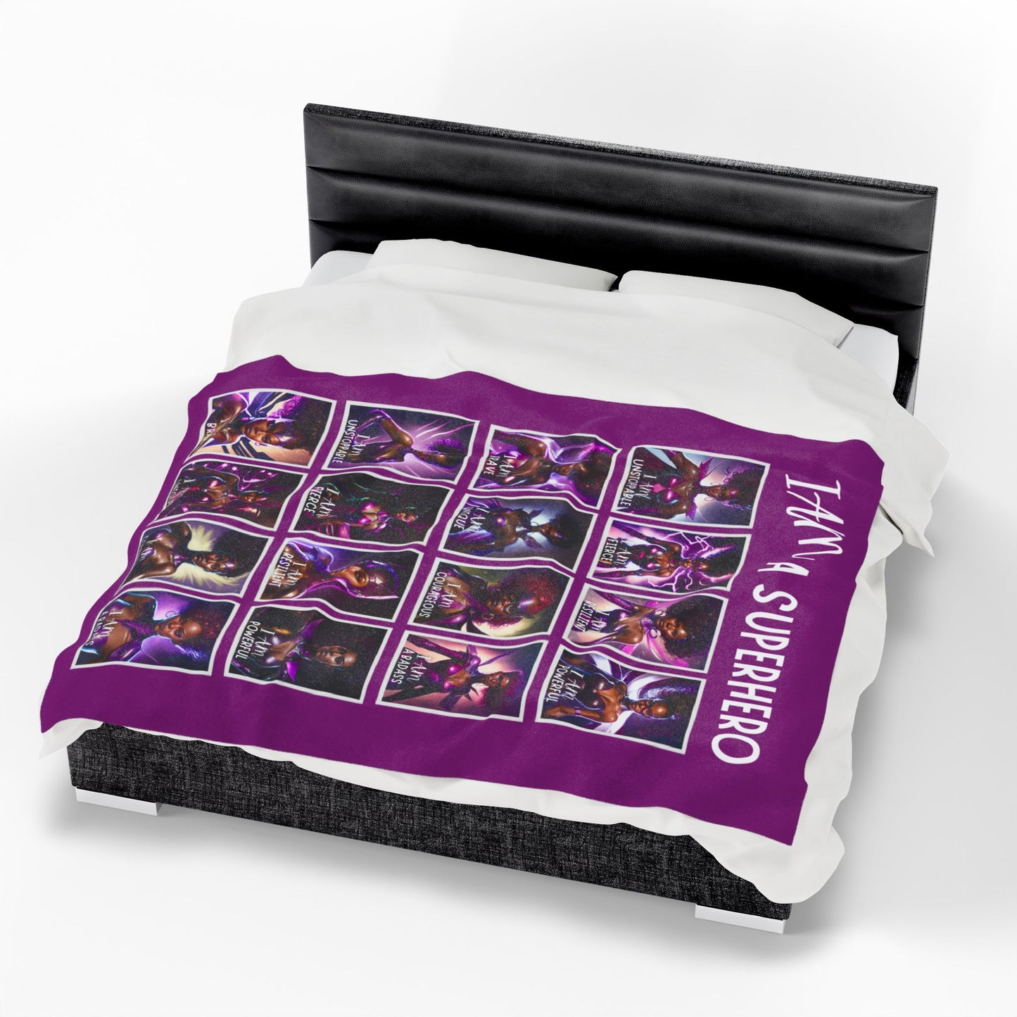 I AM A SUPERHERO | Velveteen Plush Blanket | Affirmations Accessories
