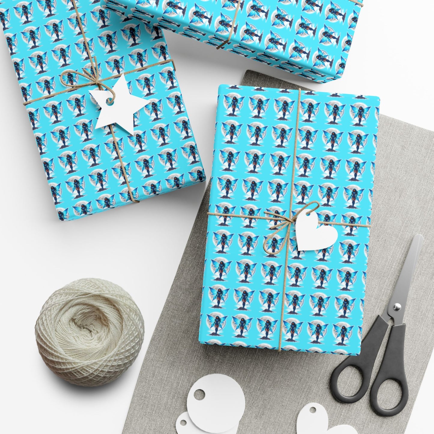CELESTIAL BLUE FAIRY WARRIOR |  Gift Wrap | Turquoise Sky Edition