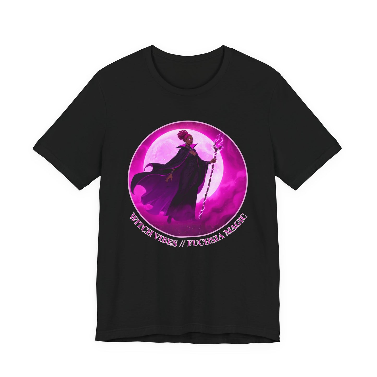 Fuchsia Magic T-Shirt | Witchcore Aesthetic Tee for Everyday Power | Black Woman Magic