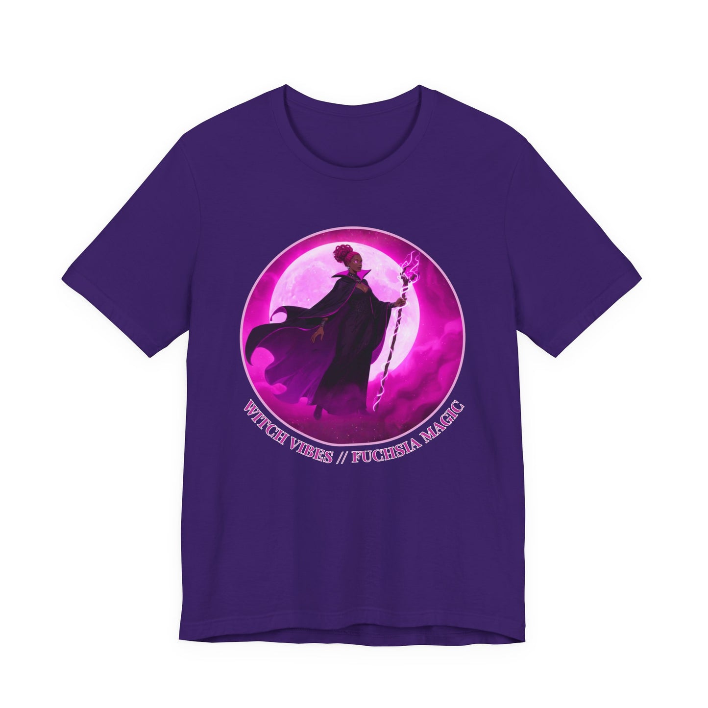 Fuchsia Magic T-Shirt | Witchcore Aesthetic Tee for Everyday Power | Black Woman Magic