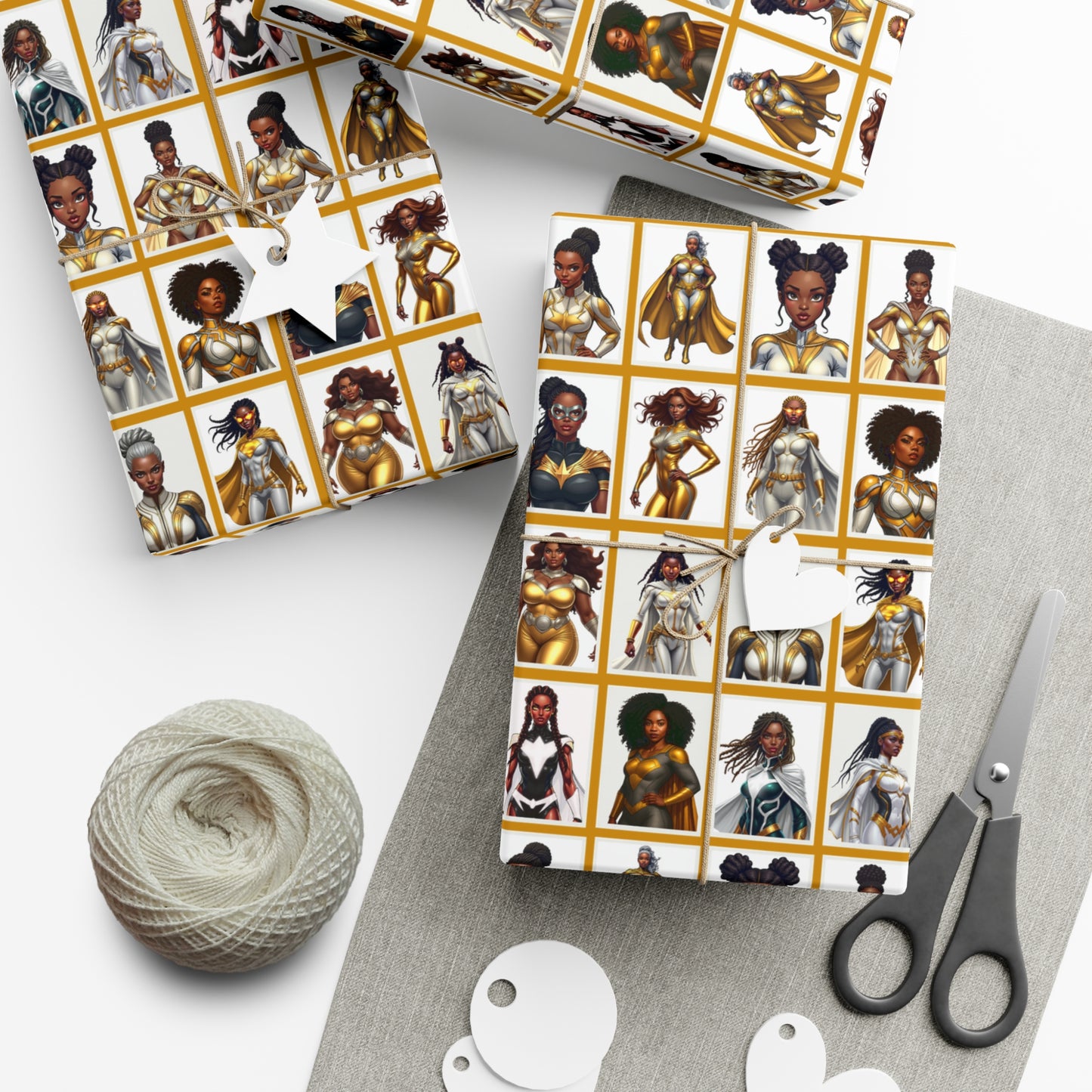 I AM A SUPERHERO (GOLD) | Luxury Gift Wrap Paper