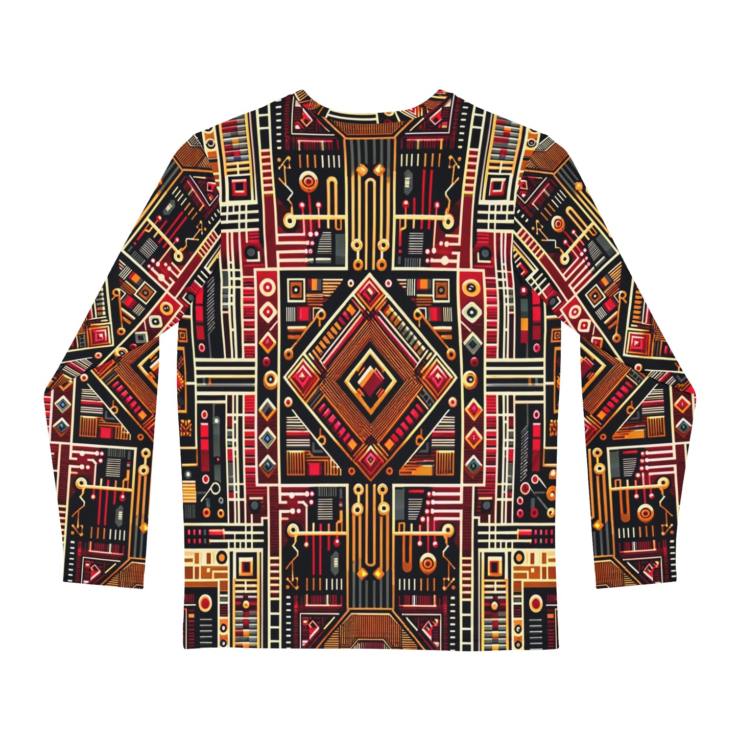 AFROFUTURISTIC KENTE EARTH TECH | Adult Men's Long Sleeve Shirt | BLACK HISTORY 365 COLLECTION