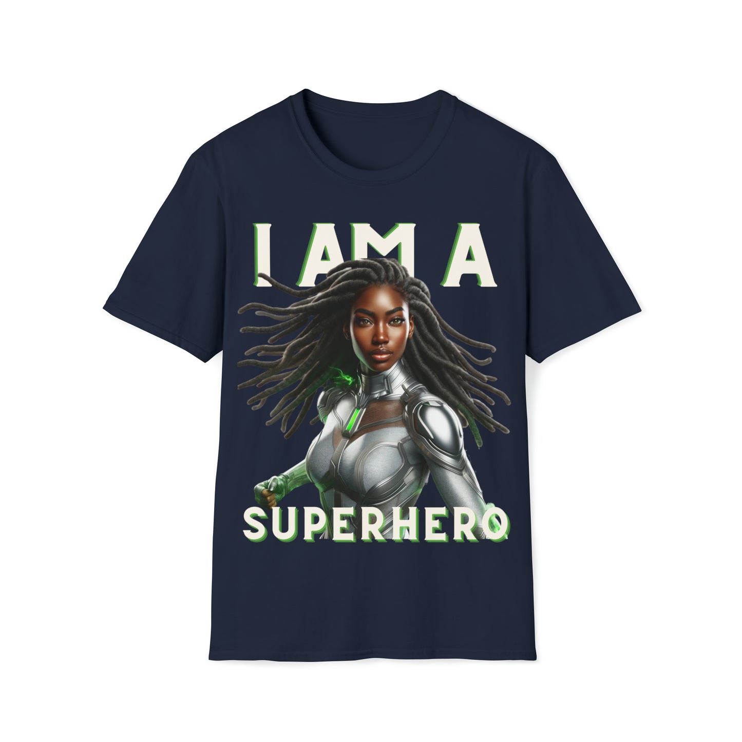 THE SILVER SOLDIER "I AM A SUPERHERO" | Adult Unisex Softstyle T-Shirt | Superhero Fashion
