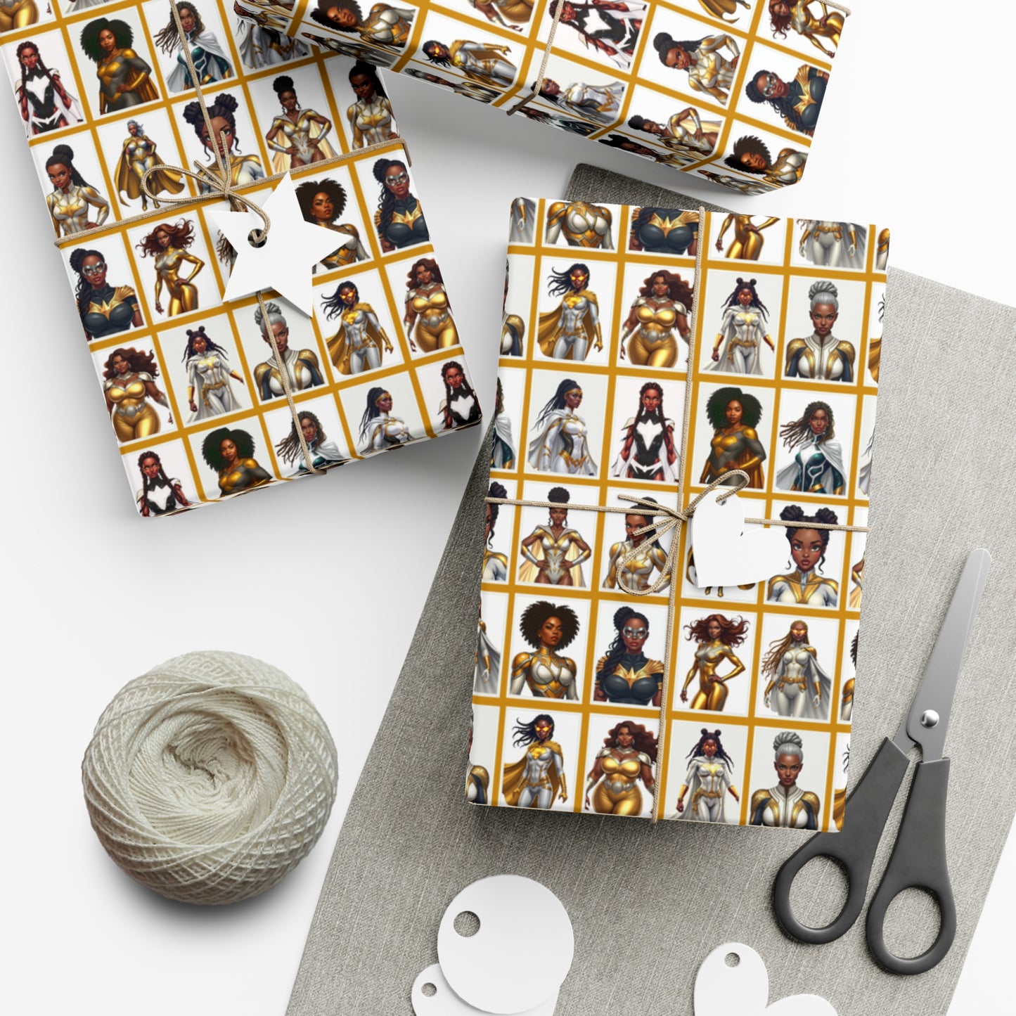 I AM A SUPERHERO (GOLD) | Luxury Gift Wrap Paper