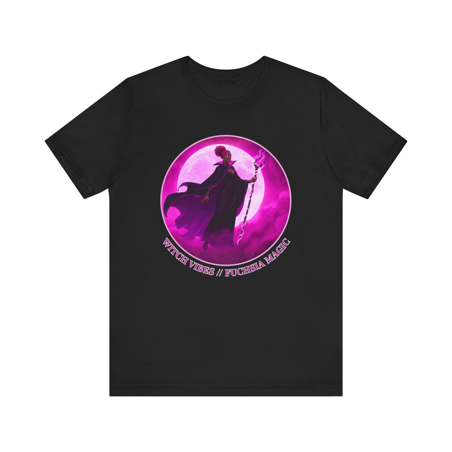 Fuchsia Magic T-Shirt | Witchcore Aesthetic Tee for Everyday Power | Black Woman Magic