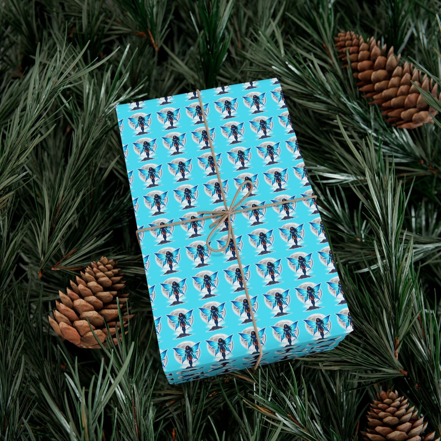 CELESTIAL BLUE FAIRY WARRIOR |  Gift Wrap | Turquoise Sky Edition