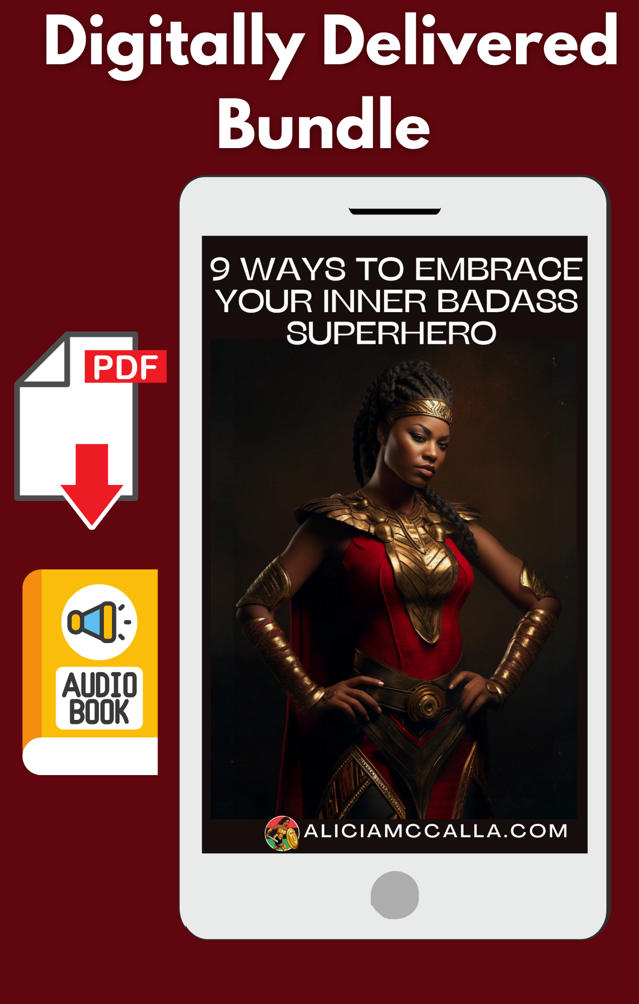 Digitally Delivered Bundle 9 Ways to Embrace Your Inner Badass Superhero Nubia With Hands on Her Hips