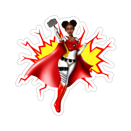 Power in the Puffs Superhero |  Kiss-Cut Stickers | African American Stickers