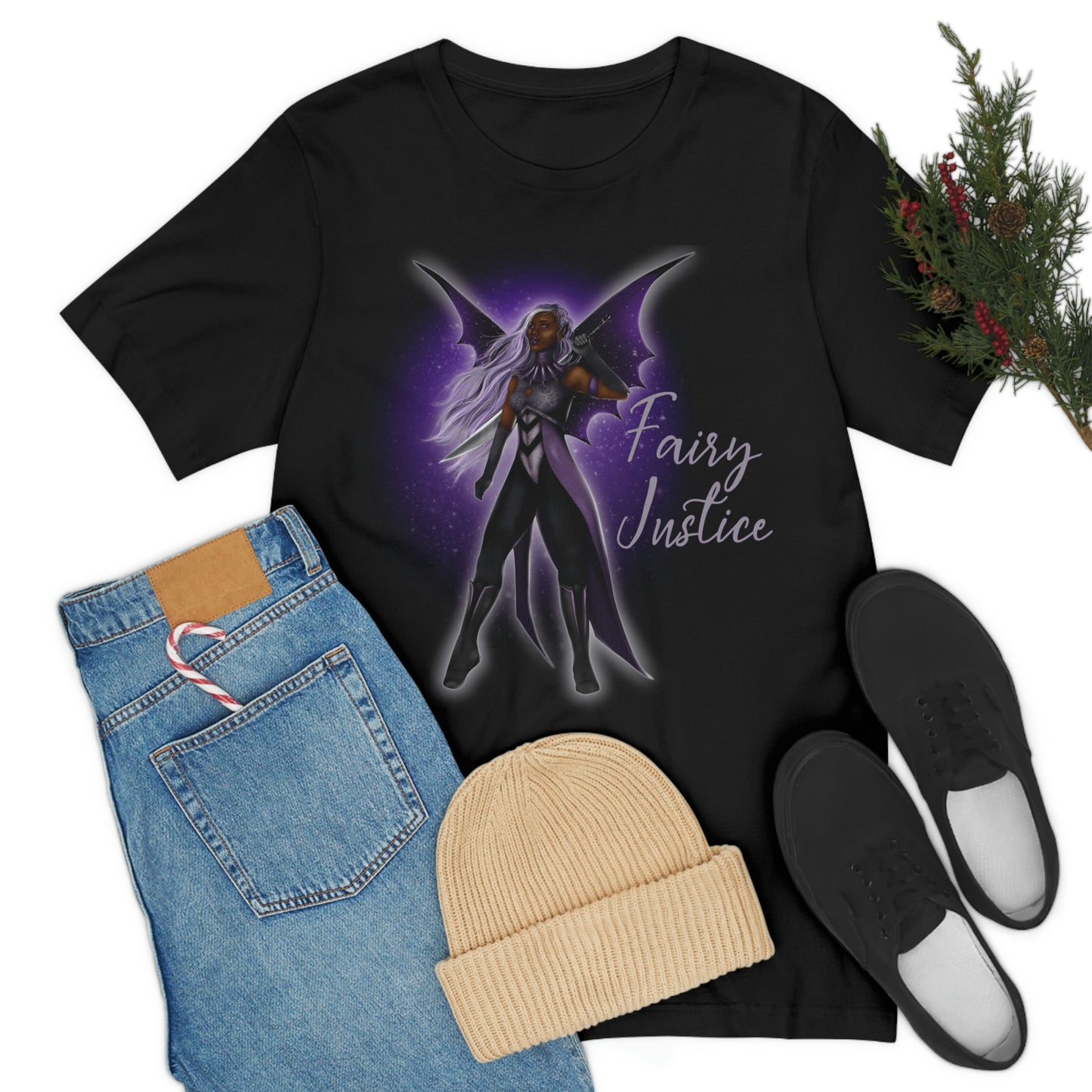 Dark Fairy Justice | Adult Unisex Jersey Short Sleeve Tee | Black Fae Day Fashion