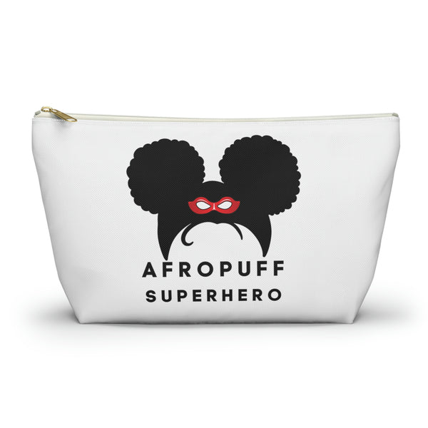 Afro Puff Superhero | Accessory Pouch w T-bottom | Superhero Accessories Afro Puff Superhero | Accessory Pouch w T-bottom | Superhero Accessories