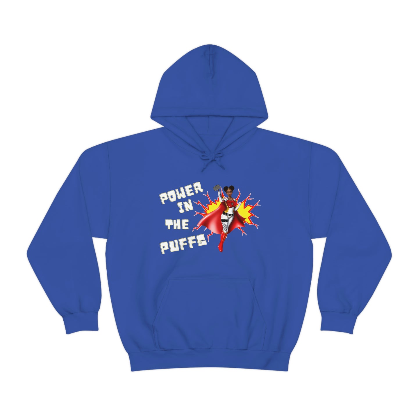 Power in the Puffs Superhero | Adult Unisex Heavy Blend™ Hooded Sweatshirt | African American Hoodie