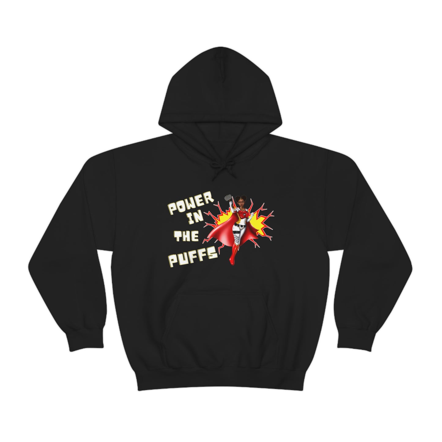 Power in the Puffs Superhero | Adult Unisex Heavy Blend™ Hooded Sweatshirt | African American Hoodie