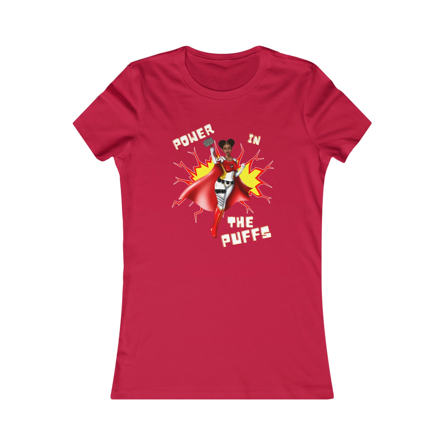 Power in the Puffs Superhero | Adult Women's Favorite Tee | African American T-Shirt