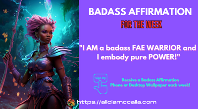 Badass Affirmation of the Week: Black Fae Warrior in Majestic Purple Armor Wielding a Staff