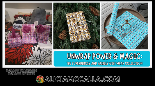 Black Women Superheroes Gift Wrap and Black Fae Gift Wrap