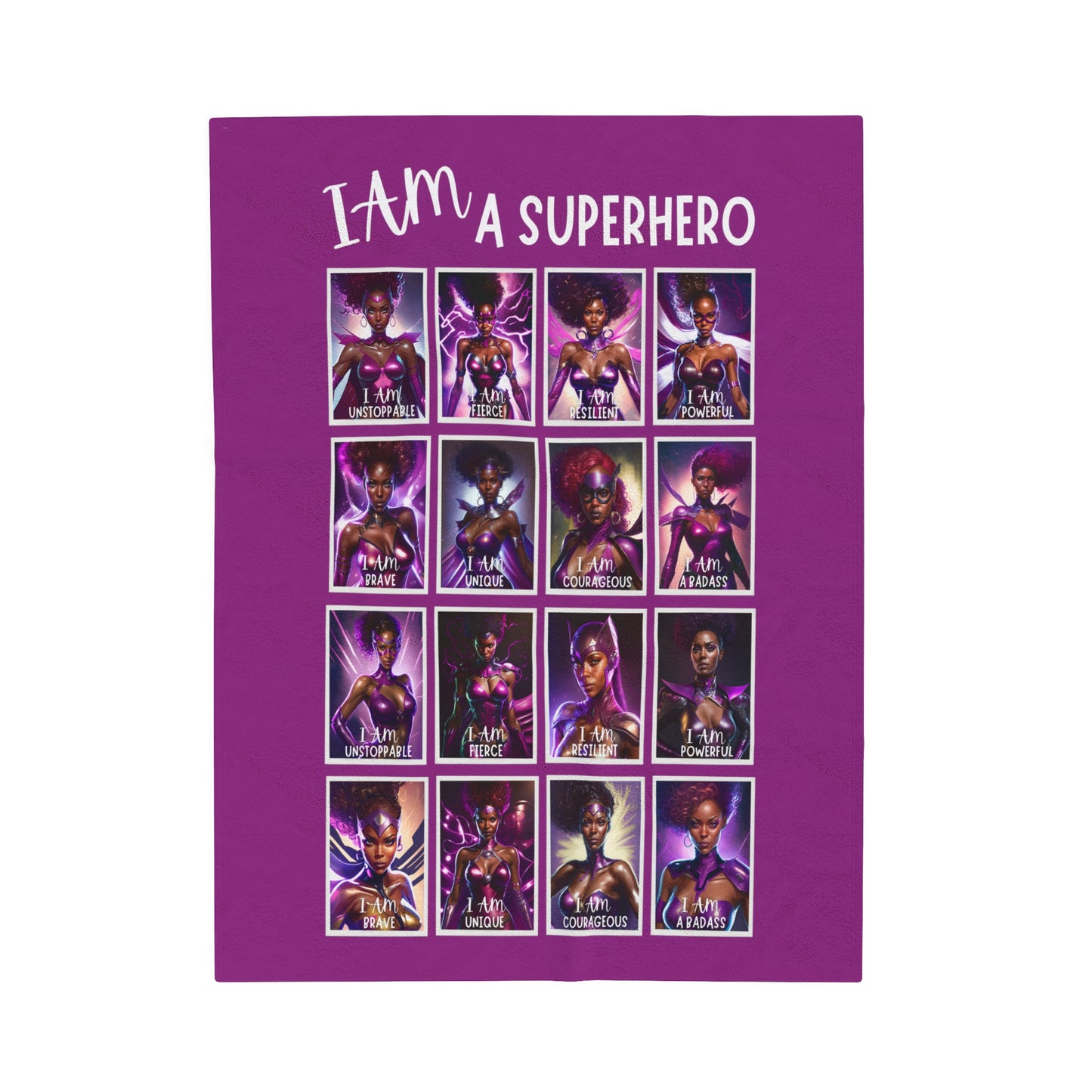 I AM A SUPERHERO | Velveteen Plush Blanket | Affirmations Accessories