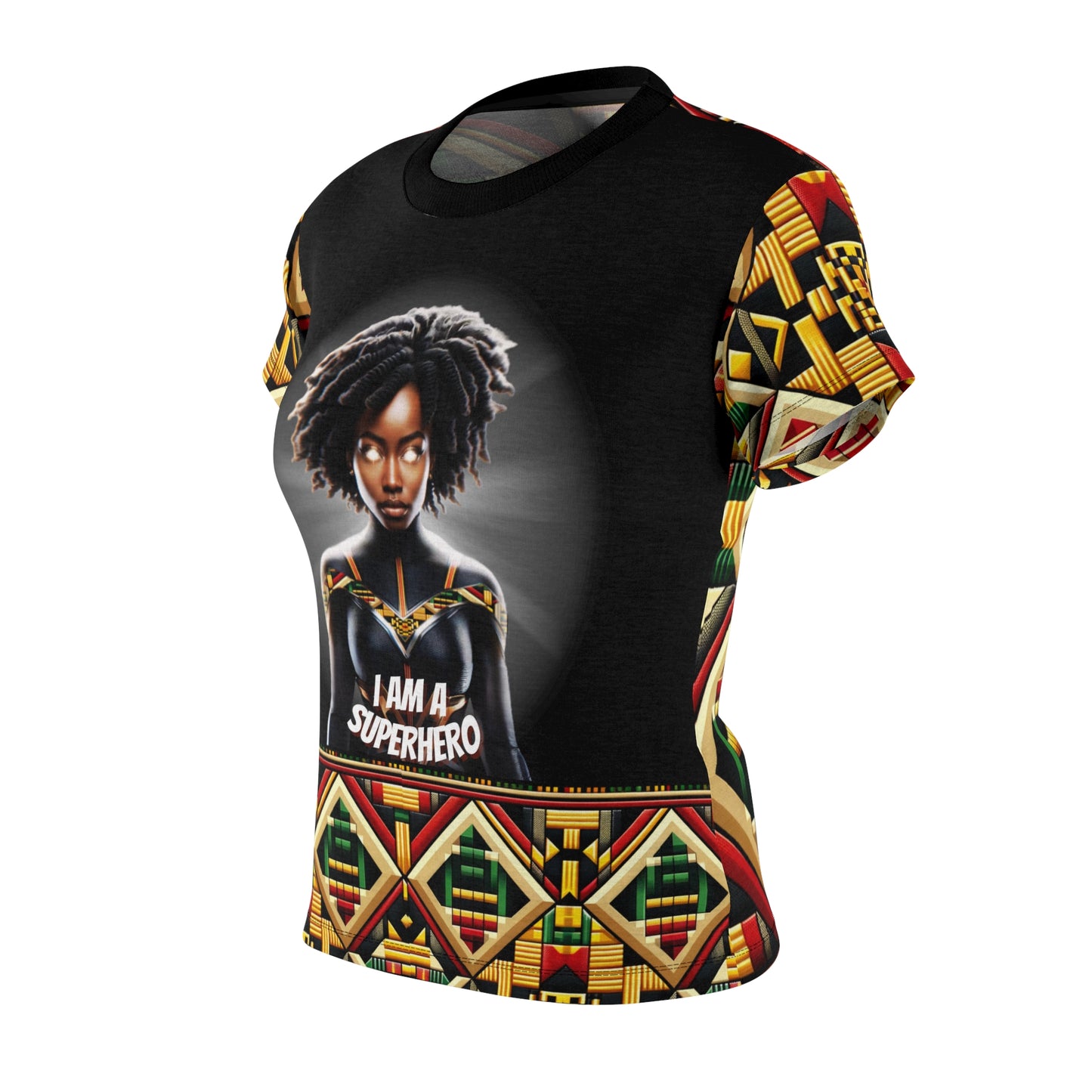 AFROFUTURISTIC KENTE SUPERHERO | Adult Women's Tee | BLACK HISTORY 365 COLLECTION