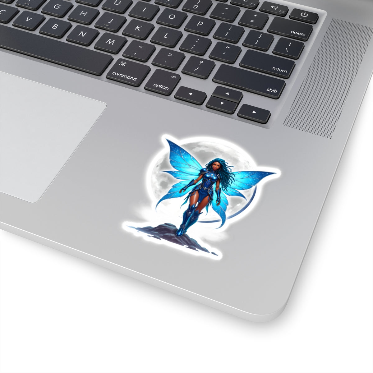 CELESTIAL BLUE FAIRY WARRIOR | Kiss-Cut Sticker | Black Fae Fantasy