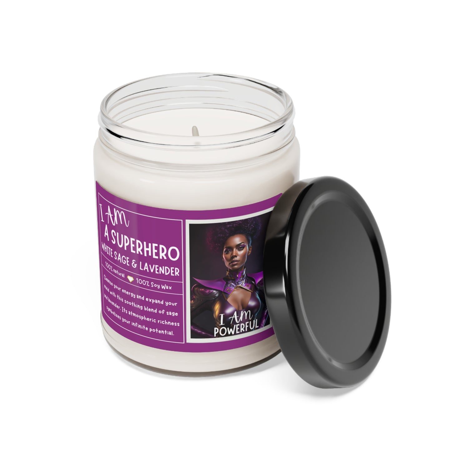 I AM A SUPERHERO | Scented Soy Candles, 9oz | Affirmations Meditation Accessories