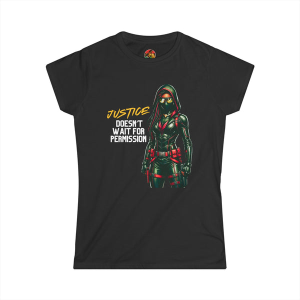Street Justice Vigilante | Adult Women's Softstyle Tee | Black Women Vigilante Collection