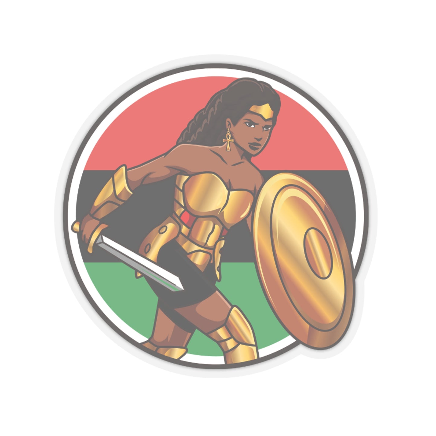 BADASS WARRIOR WOMAN | Kiss-Cut Stickers | African American Stickers