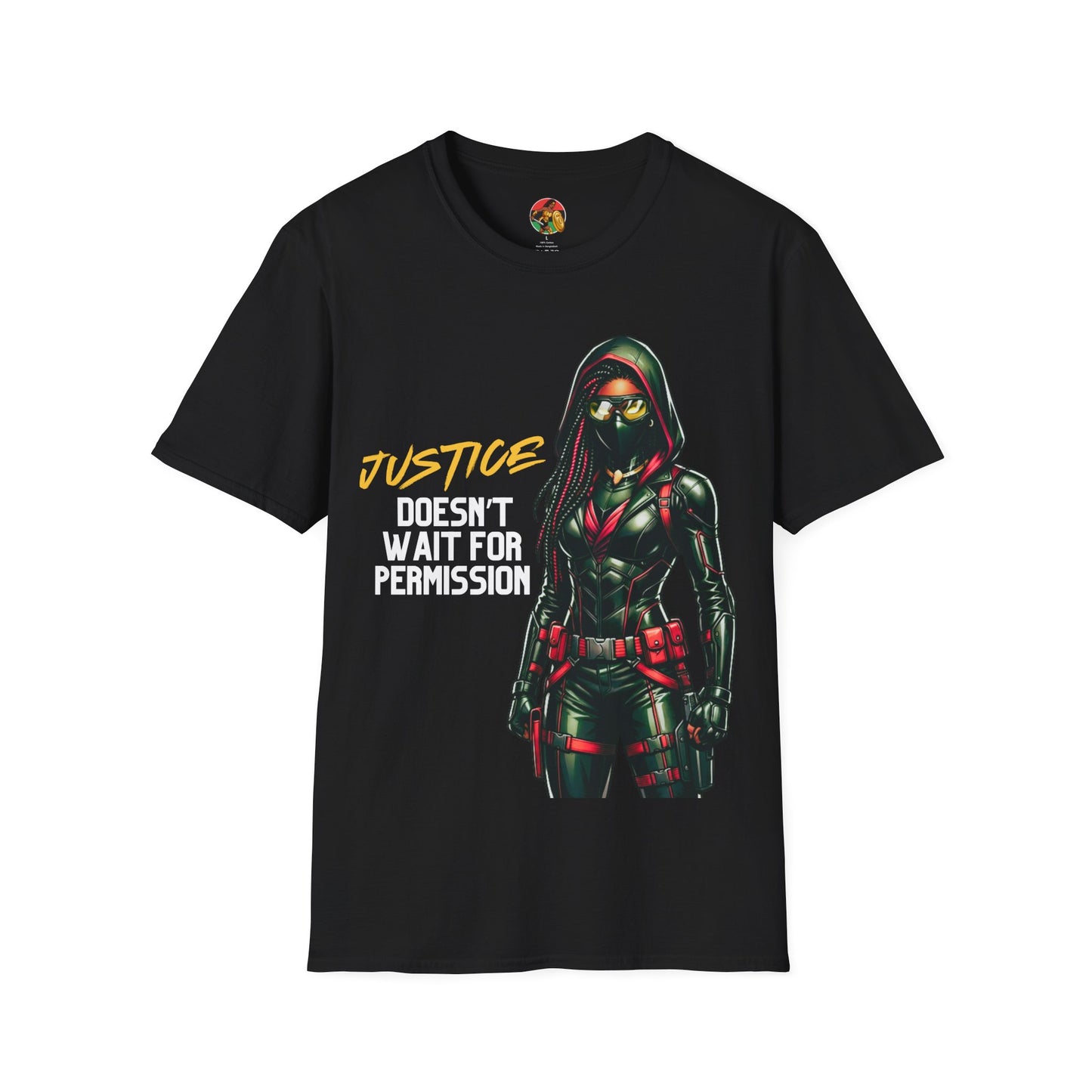 Black Woman Vigilante | Adult Unisex Softstyle T-Shirt  | Street Justice Fashion