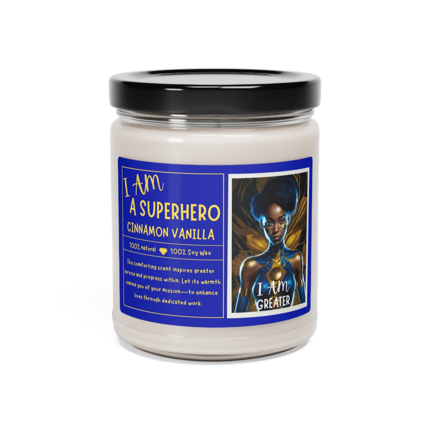 BLACK GREEK SORORITIES SUPERHERO | Scented Soy Candle, 9oz | Affirmations Meditation Accessories