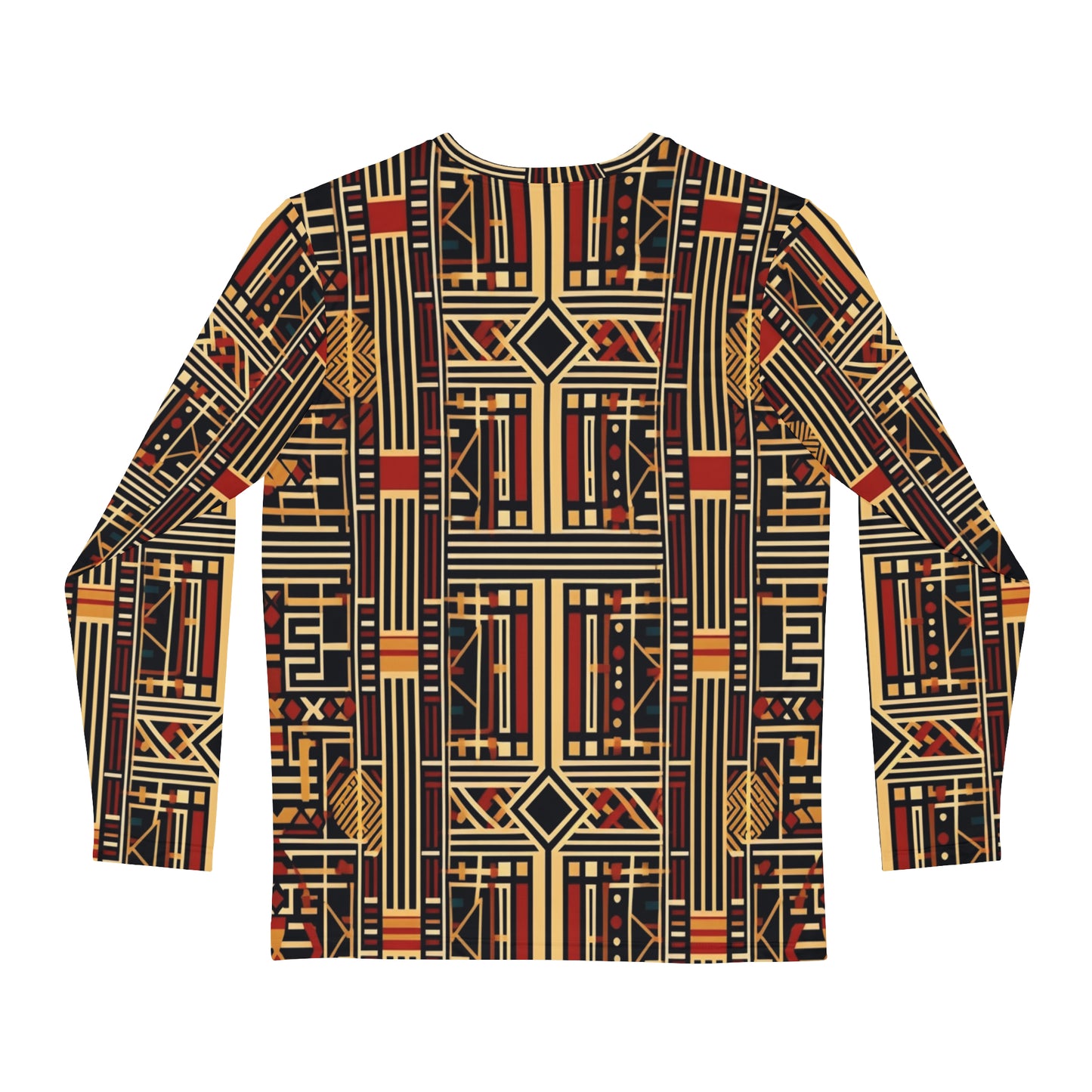 AFROFUTURISTIC KENTE 'TIMELESS TAPESTRY ARRAY' | Adult Men's Long Sleeve Shirt | BLACK HISTORY 365 COLLECTION