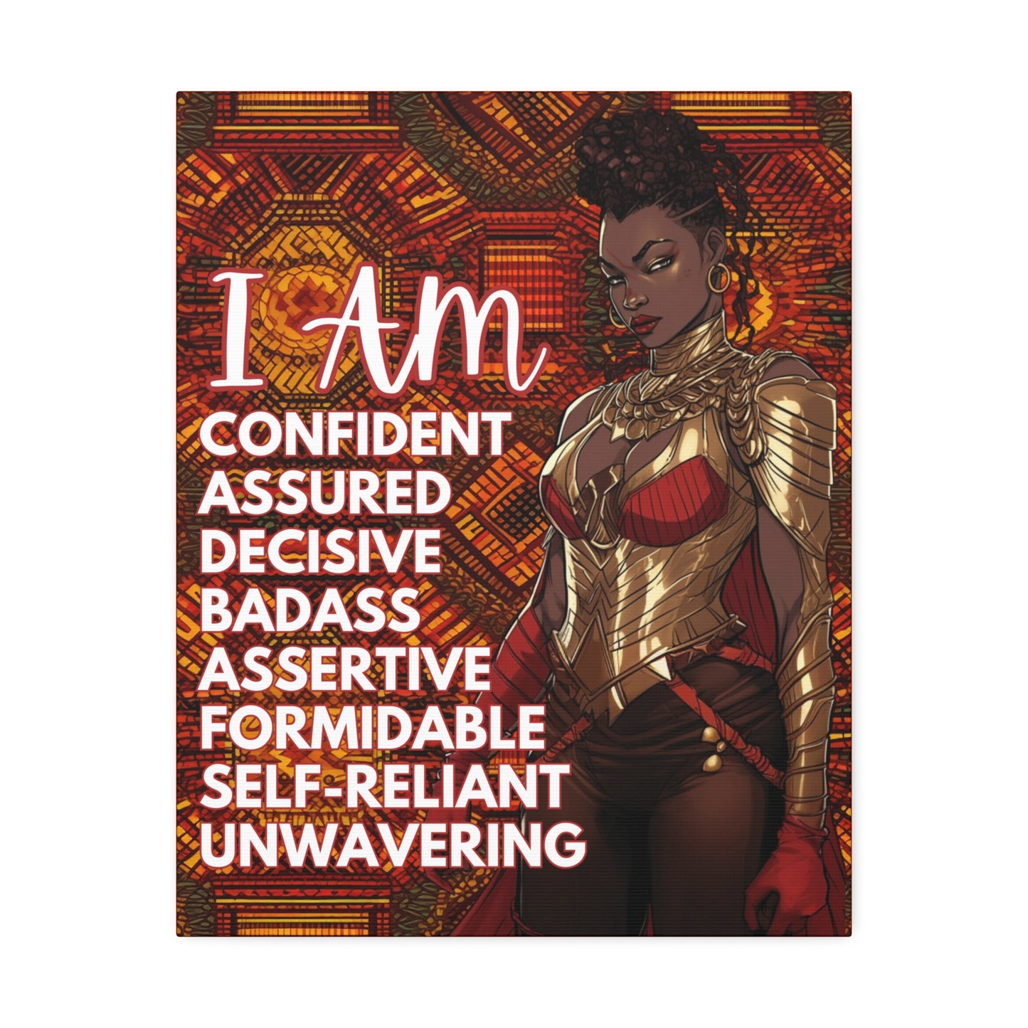 "Confident" BADASS WARRIOR WOMAN | Canvas Stretched, 1.5 | Affirmations Accessories