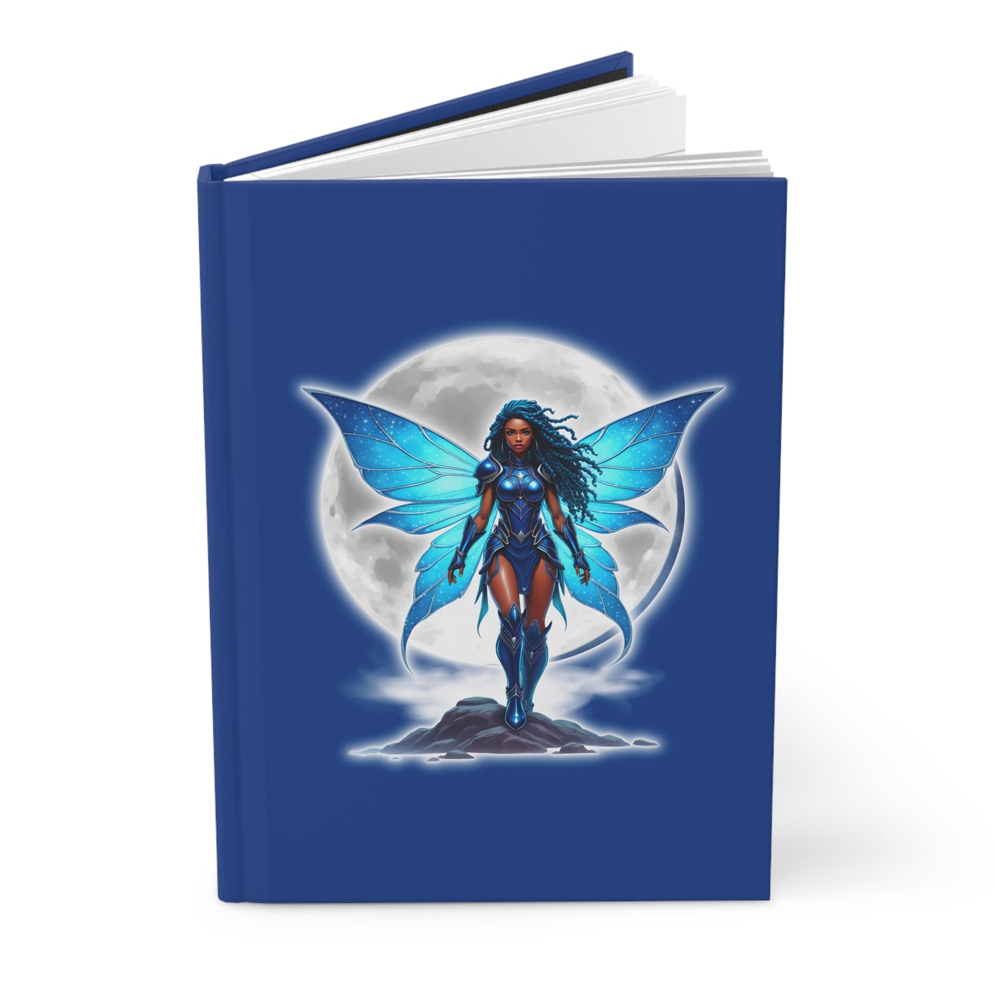 Celestial Blue Fairy Warrior | Hardcover Journal Matte | Black Fae Day Collection